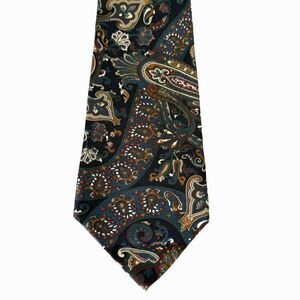 Oscar de la Renta Neck Tie 100% Silk Navy Blue Paisley Tie 3.75 x 57"